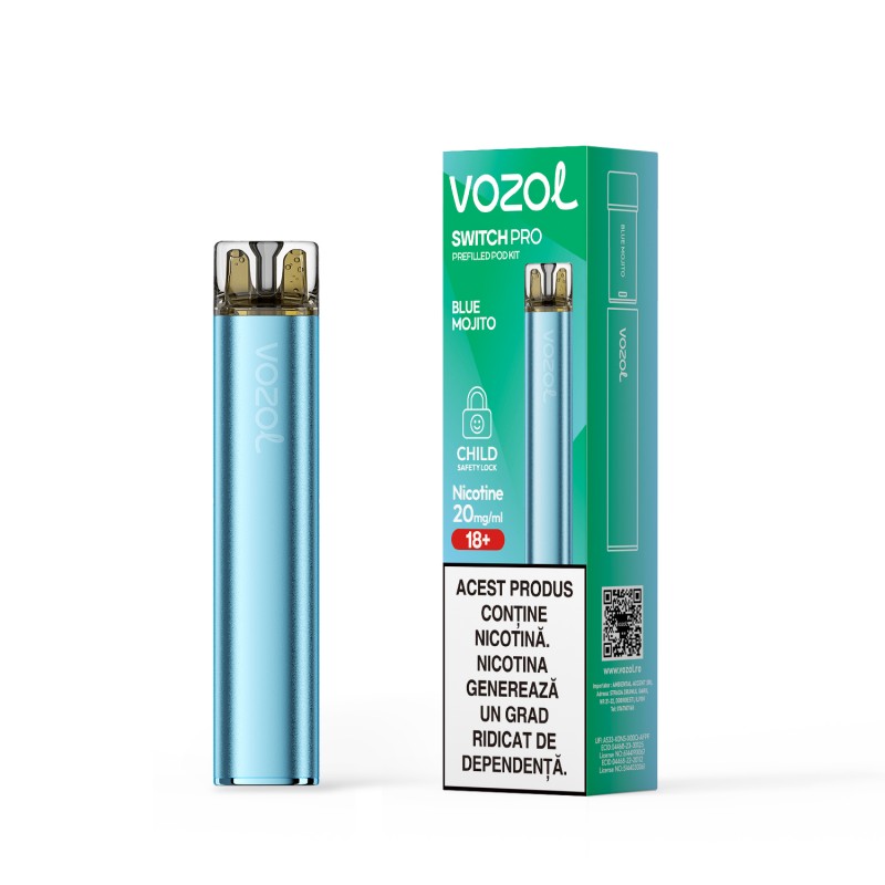 Narghilea electronica reincarcabila KIT SWITCH PRO BLUE MOJITO | VOZOL