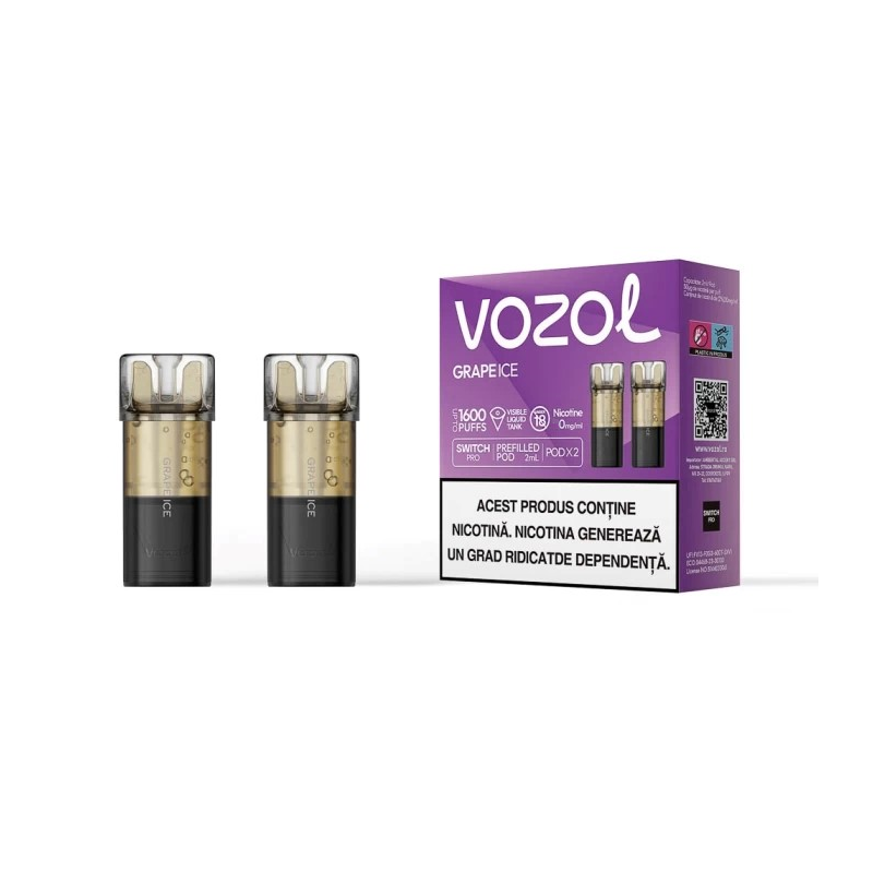 Cartus de unica folosinta SWITCH PRO GRAPE ICE 0 NICOTINA | VOZOL